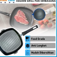 Ang641 Grill Pan Square Grill Pan Foldable 20Cm Non-Stick BBQ Pan Box Shape Multipurpose Satay Grill Pan |||
