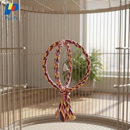 Perfk Bird Toy Training Use Rope Perch Chewable Hanging Bird Swing Perch for Chewing