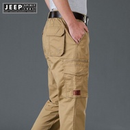 Jeep Spirit 1941 Estd pure cotton multi bag casual pants for men loose fit plus size business straig