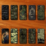 Case for VIVO Y16 Y02S Y35 Z7i 5G AA4 Army camouflage Soft TPU phone case