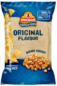 Mission Tortilla Chips Original Flavoured 65g ขนมข้าวโพดทอดกรอบรสออริจินัล ขนาด 65 กรัม (0359)