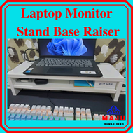 MAJU Laptop Monitor Stand Base Raiser Computer Shelf Desk Wood Drawer Desktop Keyboard rack storage rak Organizer Computer Monitor Stand Riser Increased Shelf Base Laptop Stand Table Storage Tray Monitor Stand Riser