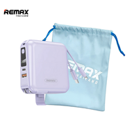 Remax Power bank W1501 Purple Set - ชุดเซ็ตรวมสีม่วง แบตสำรอง Fast Charge มีสายชาร์จ สายคล้อง ถุงผ้า