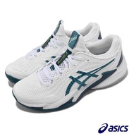 Asics 網球鞋 Court FF 3 Clay 男鞋 白 深藍 美網配色 紅土專用 襪套式 亞瑟士 1041A371101
