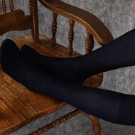 高筒紳士襪 義大利產80支精梳絲光棉 深海藍