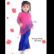 Baju Kurung Budak Perempuan Hot Pink Baju Raya (Ready Stock)