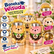 Graduation Doll Gift Box Mika Led Tube Teddy Bear Mini For School Farewell PAUD Kindergarten Element