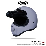 HBC CAKIL PET HELMET | SOLID GREY DOFF | RETRO full face helmet