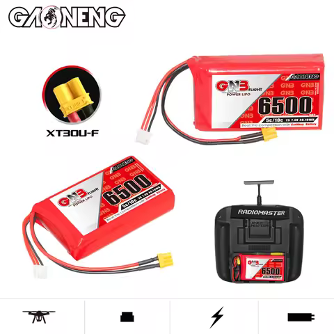 GNB 2S 7.4V 6500mAh 5C/10C LiPo Battery RadioMaster Boxer For RC Drones Parts FPV Remote Control Rec