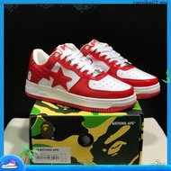 BAPE STA Ortholite White Red Low Top Casual Board Shoes