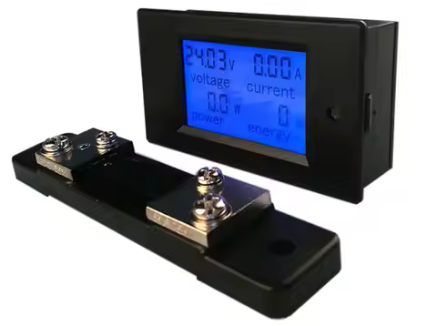 PEACEFAIR DC Digital Power Meter 6.5-100V 50A 4 IN1 LCD Voltage Current Watt Kwh Energy Meter PZEM-0