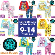 [SGseller] 9-14 yrs old Long Sleeves Pants Cartoon Pyjamas CapyBara/Roblox/Sanrio/Garfield/Labubu