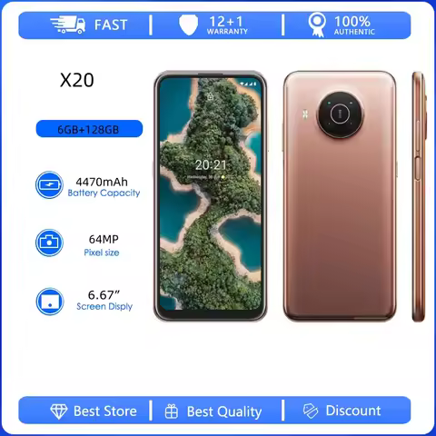 Unlocked Refurbished Original X20 5G 64MP 6.67 inches 4470mAh Fingerprint Mobile Phone Russian Arabi