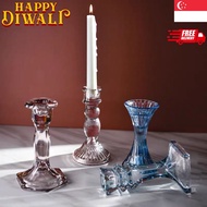 ✅SG European Style Candle Glass Ware/Deepavali/European Candle Holder/European style Decoration