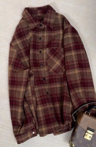 Plaid Flannel Shirt Jacket Women