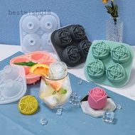 BWH 3D Silicone Rose Shape Ice Cube Maker Reusable Whiskey Cocktail Mould Ice Cream Silicone Ice Ball Maker Mold