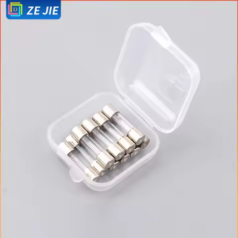 Ze Jie 5×20mm Glass Fuse Tube, 250V, Current Optional: 0.5A, 1A, 2A, 3A, 4A, 5A, 10A
