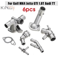 6Pcs Aluminium  Cooling Coolant Hose Connector Supercharger Pipe for MK4 Golf  GLI TT 1J0121087E