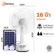 MeDee solar fan พัดลมโซล่าเซลล์ 12 นิ้ว 14 นิ้ว 16 นิ้ว พัดลมตั้งโต๊ะพัดลมตั้งพื้น พร้อมแผงโซล่าเซลส