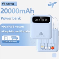 Powerbank 20000mAh 22.5W PD QC Portable Comes with 4 wires Super Fast Charging Built Cables With Ip 