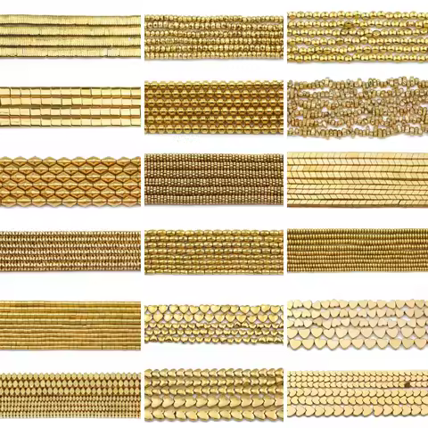 AAA+ Retention Color Natural Gold Plated Hematite Bead Irregular Heart Star Spacer Loose Beads For J
