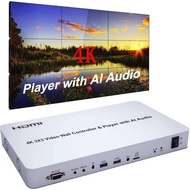 4K 3x3 Intelligent Voice Video Wall Controller USB Player with AI Audio 2x3 1x4 Multi Screen Stitchi