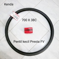 KENDA 700 X 38C BICYCLE TIRE PACKAGE WITH PRESTA FV SMALL VALVE INNER TYRE FOR FIXIE GRAVEL BIKES