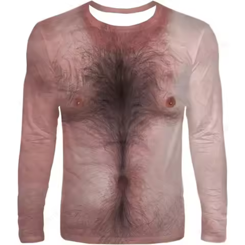 Funny Fake Musclet-Shirt 3D Funny Muscle Body Printed T-Shirts Slim Oversized T Shirt Men Tops Ugly