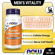 NOW Foods, Acetyl-L- Carnitine, Brain & Nerve Cell Booster, Vegan Amino Acid, 500 mg, 50 - 200 Veg C