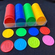 Plastic Chip Coin Set Mahjong Game Coin Children's Music Learning Coin Points Coin Chips Boxed Chess