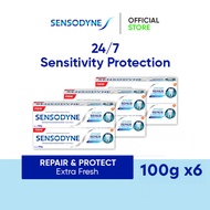 [Value Pack] Sensodyne Sensitive Repair & Protect Extra Fresh Toothpaste, (100g x6)