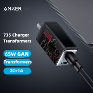 Anker ที่ชาร์จ USB Cที่ชาร์จ735 GaNPrime 65Wเครื่องชาร์จติดผนังพับได้เร็วขนาดกะทัดรัด3พอร์ตสำหรับ Ma