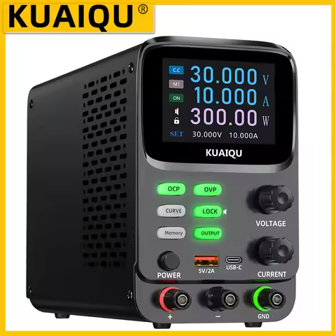 KUAIQU 30V 10A 300W Lab DC Power Supply 60V 5A Adjustable Switching Power Source Encoder Bench Volta