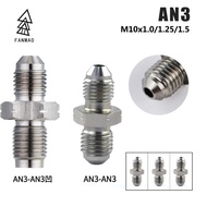 FANMAO Universal AN3 Brake Hose Fittings Adapter Stainless Steel 3AN To M10 1.25/1.5/1.0 Male Bubble