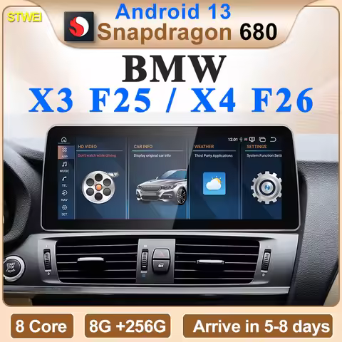 STWEI 2024 New ID6 ID7 ID8 Android 13 Qualcomm680 Snapdragon6225 8GB 256GB 12.3inch For BMW X3 F25 X