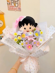 櫻桃小丸子 公仔花束 畢業花束 結婚 情人節 週年 紀念日 卡通 擺設 擺件 maruko chan 公仔 送禮 生日禮物 小玉 花輪同學