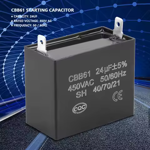 CBB61 Starting Capacitor Generator 450V AC 24uF 50/60Hz for 400/350/300/250VAC UL/RU Listed Generato