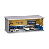 1/64 Diorama Car Garage Model LED Lighting City Car Showroom Scene for Miniatures Vehicles Display M