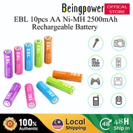 EBL 10pcs Rechargeable AA Batteries 2500mAh 1.2V Ni-MH Double AA Battery 10 Pack Beingpower