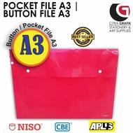BUTTON POCKET A3 | DRAWING PAPER HOLDER A3 | POCKET FILE A3 |
