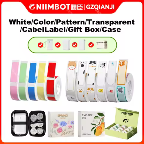 Niimbot D110 D11 Label printer paper Waterproof Anti-Oil Price Label Sticker Transparent Pure Color 