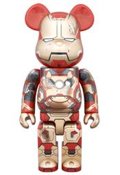 Image.台中逢甲店 BE@RBRICK BEARBRICK 庫柏力克熊 400% 鋼鐵人馬克42戰損版