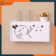 (Dài 40-cao20-sâu10)Kệ wifi treo tường chữ nhật thỏ tinh nghịch kệ model wifi kệ gỗ composite đa năn