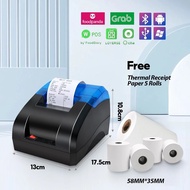เครื่องพิมพ์ใบเสร็จ บลูธูท thermal เครื่องปริ้นGrabfood loyverse POS Foodpandaเครื่องพิมพ์ความร้อนBl
