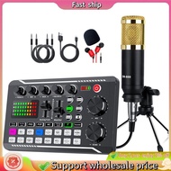 In stock-Portable Sound Card Kit PC Condenser Microphone Set Live Sound Card F998 BM800 Set
