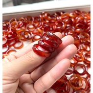 Natural red agate ring