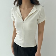 9.9 JUNE TOP | Korean Women's Knit Top, Basic Short Sleeve Women's Knit Shirt