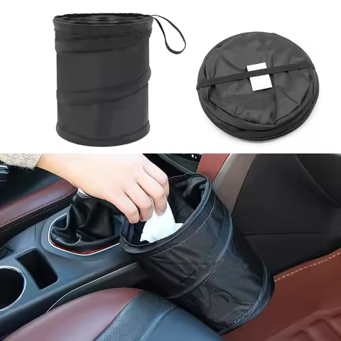 Car Trash Can Leak-Proof Waterproof Collapsible Pop Up Trash Bag For Car Portable Garbage Bin Waste 