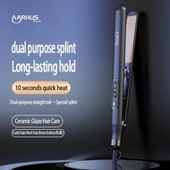 Hair Curler And Straightener 2-In-1, 10 Seconds Rapid Heating Ceramic Negative Ion Perm And Styling 
