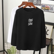 SUN &amp; FUN T-SHIRT Lengan Panjang Muslimah perempuan lelaki kain cotton baju labuh wanita laki longsleeve tshirt women